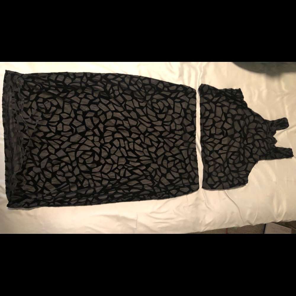 Black Halter Top Set